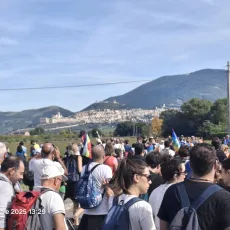 2025-10-12 Camminatori con Assisi sullo sfondo 2025-10-12 Camminatori con Assisi sullo sfondo